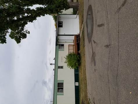 Front view of mobile home