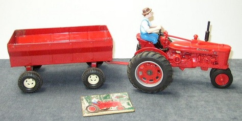 Farmall H Tractor with Farmer & Wagon