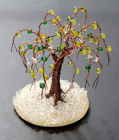 Glass Oak Mini Wire Tree Sculpture