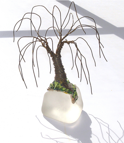 Willow on Ice, Mini Wire Tree Sculpture