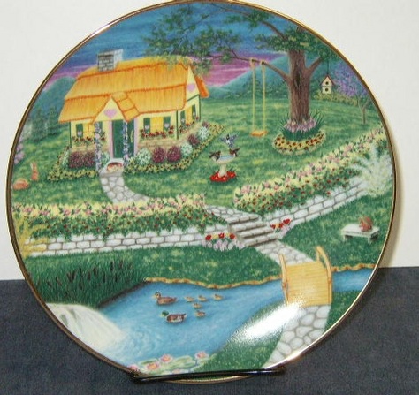 Country Cottage Plate by Linda Undernehr