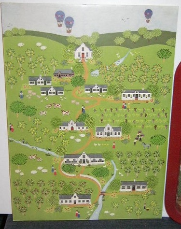 Item #1 - Americana / Folk Art Scene on Foam Board