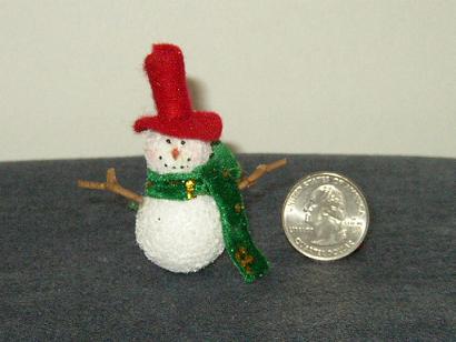 Miniature Dollhouse Snowman