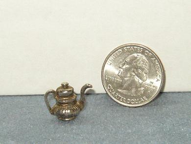 Miniature Dollhouse Ribbed Teapot