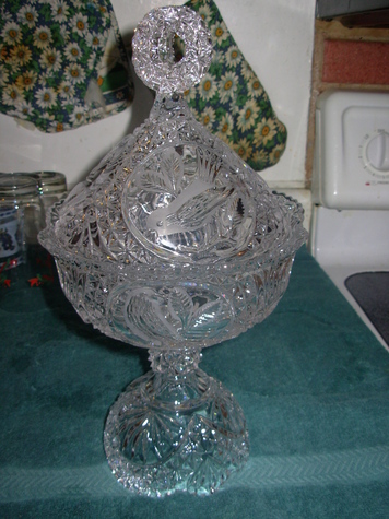 Houfaber Byrdes Crystal Wedding Compote 1