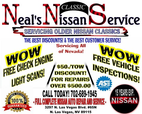 ALL OLDER NISSAN CARS AND TRUCK REPAIR AND COMPLETE AUTO SVCS.
