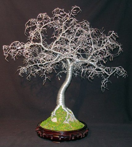 HAMMERED LEAVES BONSAI - Wire Tree Sculpture