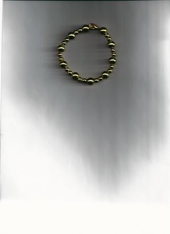 Beautiful & Stunning faux Gold round-beaded 6-inch gold-plated wire & gold-plated, easy-to-use clasp bracelet. SO COMFORTABLE!
