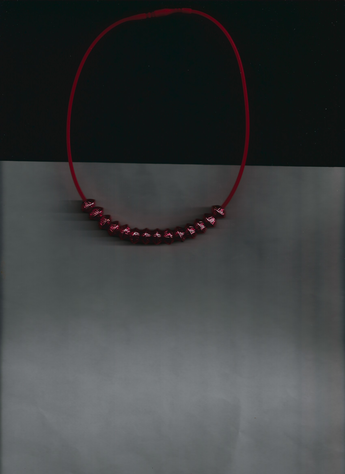 Metallic Red Beaded 12-inch Red Silkie Necklace. LIGHTWEIGHT & STYLISHLY COMFORTABLE!