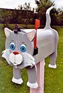 grey cat mailbox