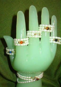 Pearls and Gemstones Ring Bracelet