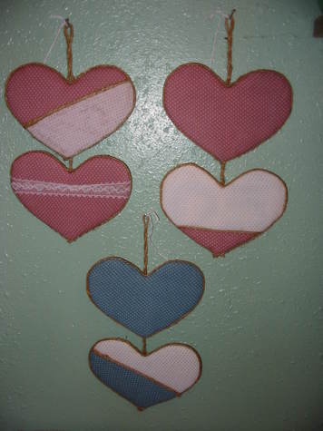 2-Heart Mauve or Blue Wall Hangings