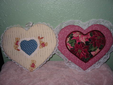 Large Heart Bunnies and Poinsettias